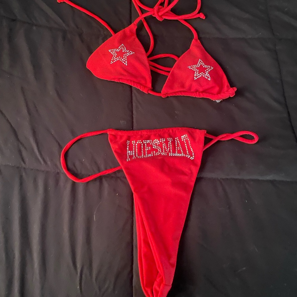 Red Bikini with Star Accents